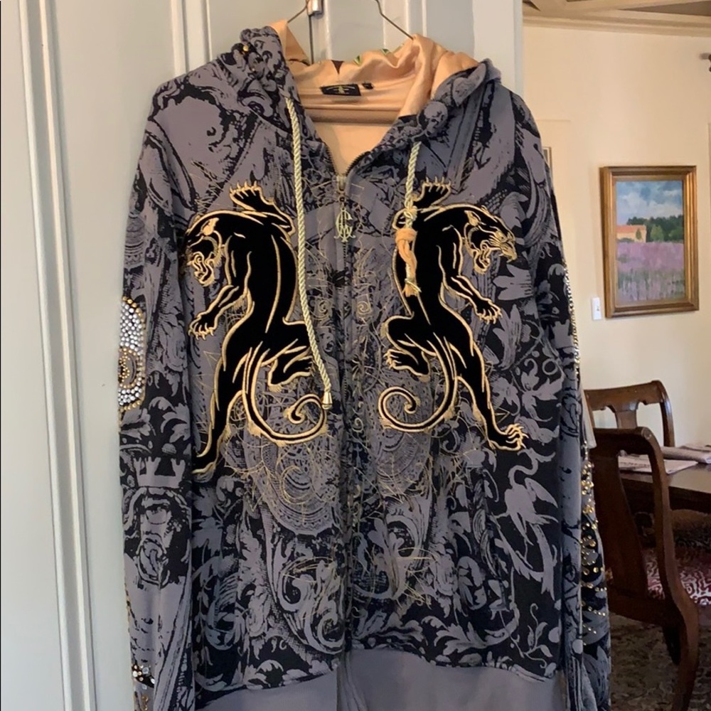 Men’s CHRISTIAN Audigier rhinestone hoodie
